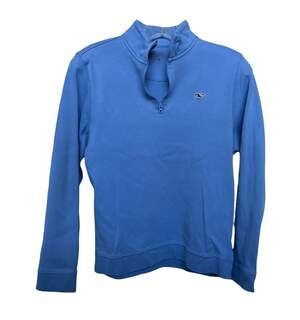 Vineyard Vines Boys Solid Cotton Quarter-Zip Pullover Sweatshirt Blue